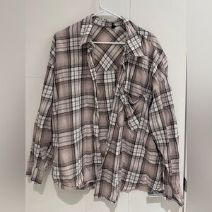 H&M Plaid Cardigan - Beige and White